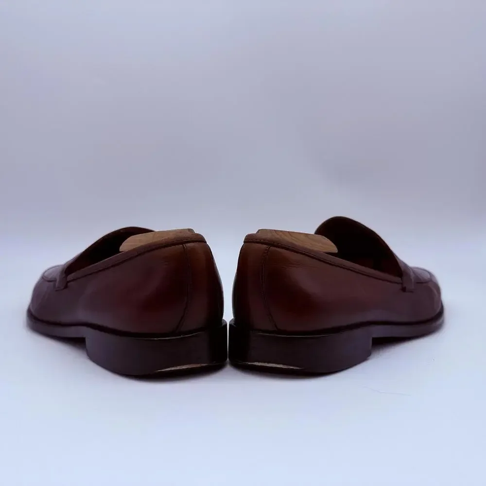 Hugo Boss Mens Brown Leather Loafers Dress Shoes Size 9.5 - Picture 6 of 12
